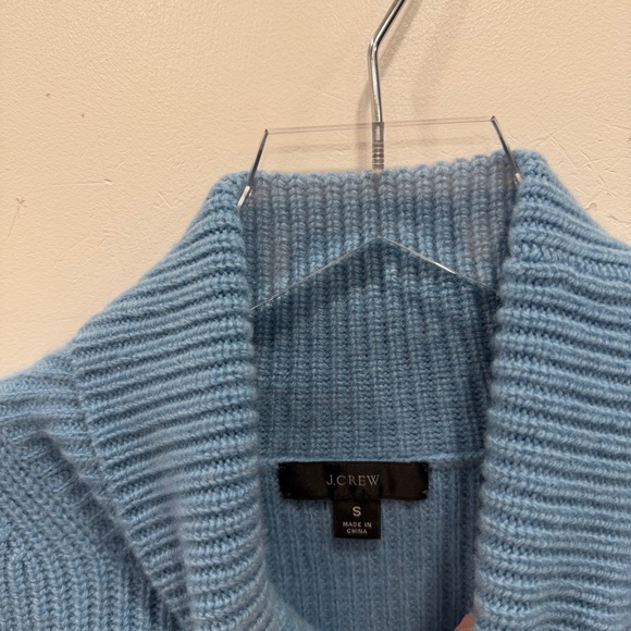 J. Crew Wool and Recycled Cashmere Relaxed Turtleneck Sweater Light Blue Small - Picture 6 of 9